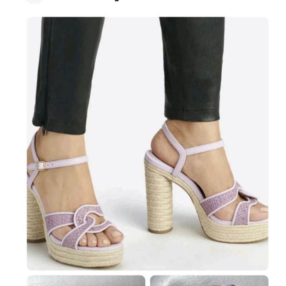 Coach Talina Violet Espadrille Raffia Sandals 9.5